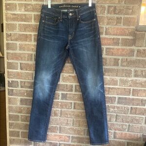 American Eagle Outfitters Men's Dark Blue Slim Jeans